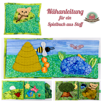 Stoffbuch Teddy Plüsch Nähanleitung für Babys Kleinkinder Softbuch Spielbuch aus Stoff Nähanfänger