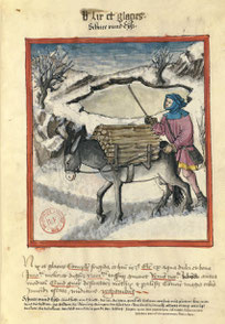 Récupération la glace et la neige sur les sommets enneigés des montagnes.