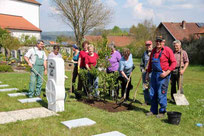 Eifrig neu bepflanzt haben die Gartler beim Friedhof und der Kirche.