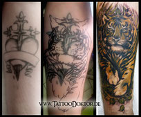 Tattoo Rostock, Cover Up Tattoo Tiger, TattooRitual, TattooDoktor, Tattoostudio Rostock