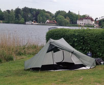 mein Tarp-Tent beim ersten Außeneinsatz