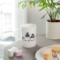 Helen Russell Creations Penguin parade mug