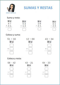 SUMAS Y RESTAS (sin llevada)