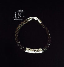 Pferdehaararmband-Modell S03- 925 Silber-Hülse-Karabinerverschluss