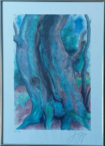 Farbalgrafie auf Bütten, Rahmengröße 51 x 71 cm, 102/150 signiert  400 Euro, mit Rahmen