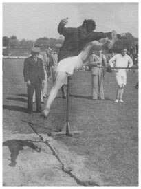 Jocelin at a high-jump competition, ca. 1936 *º