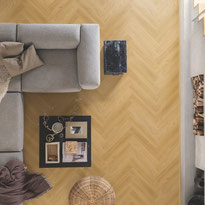 Pavimento PVC incastro,SPC spina di pesce rovere, con tappeto fonoassorbente