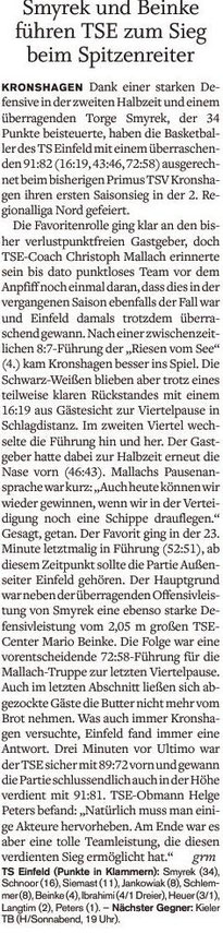 3. Spieltag 2016/2017 - Holsteinischer Courier