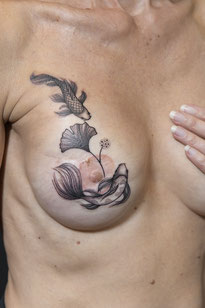 Sœurs d’Encre tatoueuses Rose Tattoo tatouage cancer du sein 43