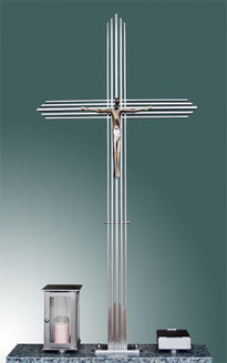 EDELSTAHL GRABKREUZ 140 X 67 CM