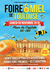 foire ô miel toulouse, place du capitole, janvier 2019, syndicat apiculteurs midi-pyrénées, miel, apiculture