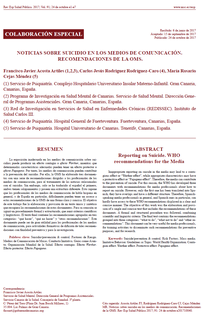 Acosta Artiles FJ, et al., 2017. Noticias en los medios de comunicación. Recomendaciones de la OMS.