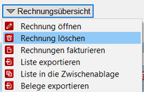 Rechnung löschen Button