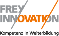 Grafiker für Logo kreation gesucht. Beispiel Logodesign Frey Innovation, Kompetenz in Weiterbildung