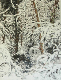 "Winterwald",  Aquarell und Tusche, 61 x 46 cm, 2012