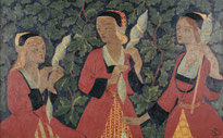 Paul Sérusier, Les trois fileuses, 1918, huile sur toile, dépôt du Musée d'Orsay au musée des beaux-arts de Brest métropole.