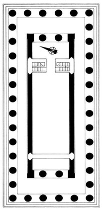 Syracuse - Temple d'Athéna/Duomo (Ortygie) : Plan - Entrée située à l'Est