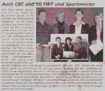 Cronenberger Woche Bericht vom 05.03.2004 Sportlerehrung