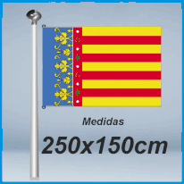 Banderas pais valenciano , Senyera Coronada 250x150cm don bandera