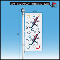 mastiles anodizados don bandera base recta atornillar