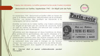 "Fiche expliquant les colonies de vacances sous l'Occupation à Beaumont-sur-Sarthe, 1941"