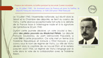 "Le 10 juillet 1940 : Un tournant pour la France et pour la Sarthe, le député François Saudubray, a voté OUI pour l’Etat français."
