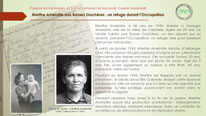 "Marthe Amelotte, hébergeuse de réfugiés aux Basses Gachères pendant l’Occupation, protégeant plusieurs familles entre 1943 et 1945."