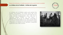 "Incendie du château de la Forêterie par l'armée allemande en août 1944" 