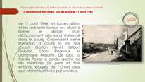 "Libération du bourg d'Ancinnes par la 2ème DB en août 1944"