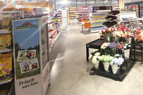 Bild unseres Eingangs des Supermarktes