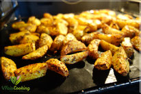Bratkartoffeln fertig im Backrohr
