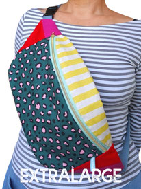 Crossbody Bag Leo Streifen Materialmix