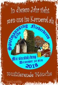 Spielmannszug musizierende Mönche in Rheinbach Niederdrees