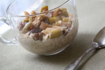 Apple cinnamon oatmeal made with baked apples. perfect warm winter recipe! by homemade nutrition - www.homemadenutrition.com