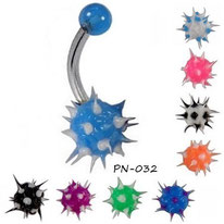 Piercing nombril virus 9 couleurs