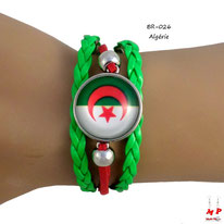 Bracelet drapeau de l'Algérie en similicuir