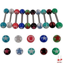 Piercings langue boules acrylique étoiles 10 couleurs