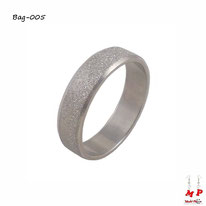 Bague anneau à paillettes brillantes argentées en acier chirurgical pour femmes