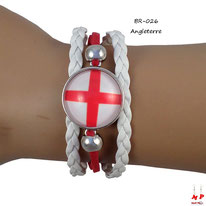 Bracelet drapeau de l'Angleterre en similicuir