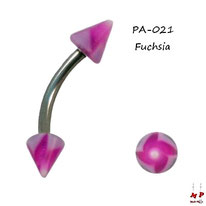 Piercing arcade Spike acrylique Flower twist fuchsia et violets