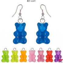Création de boucles d'oreilles pendantes à oursons en acrylique 8 couleurs