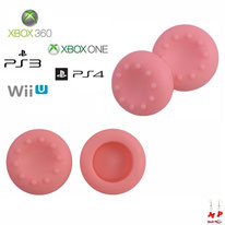 Paire de grips de protection roses en silicone pour joysticks de PS3, PS4, Xbox 360, Xbox One et Nintendo Wii U