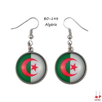 Boucles d'oreilles pendantes drapeau de l'Algérie