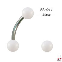Piercing arcade boules acrylique blanches