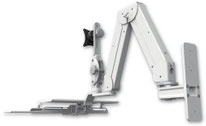 ASELP5216-WT-KUS | 壁面取付用折りたたみ式ロングアーム ワークステーション 作業トレイ付き