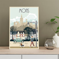 Plaque en alu Mons et ses boulevards 35 x 50 cm - 59€
