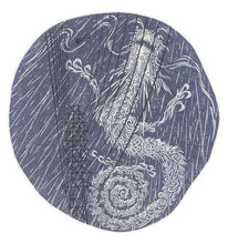 　2013 雨降らす Raining on　　　7. 8x 7. 3cm-Limited Edition 30　￥10,500　木口木版