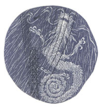 2013　雨降らす Raining on　7. 8x 7. 3cm-Limited Edition 30　木口木版 ￥12,000
