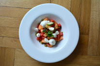 Melonensalat wassermelone Bacon Mozzarella Cantaloupe