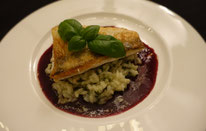 Mädchenvöllerei Pi mal Butter Food Blog Saarland Kochen Rezepte Cooking Cook Zander Spinat Risotto Rotwein